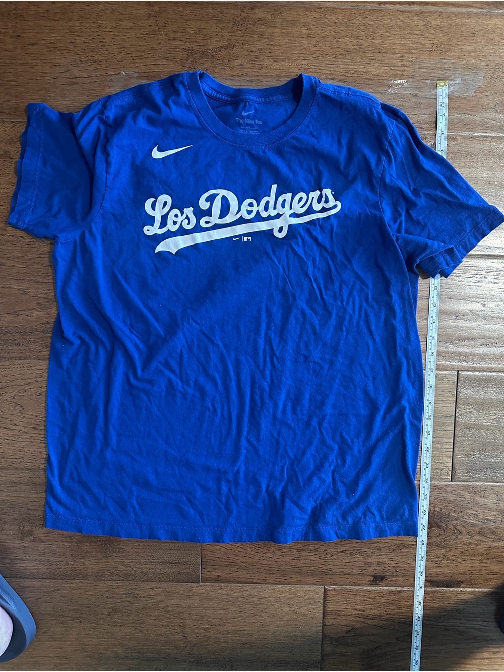 Nike Blue Crewneck T-Shirt with White Swoosh